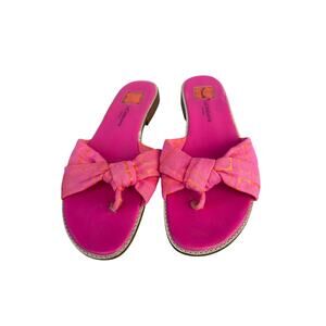 Liz Claiborne Pink/Orange Bow Knot Slip-On Sandals Sz 11